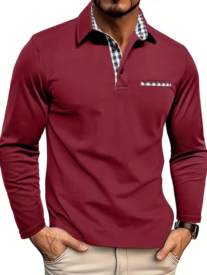 Relaxed Fit Long Sleeve Polo - Cedric