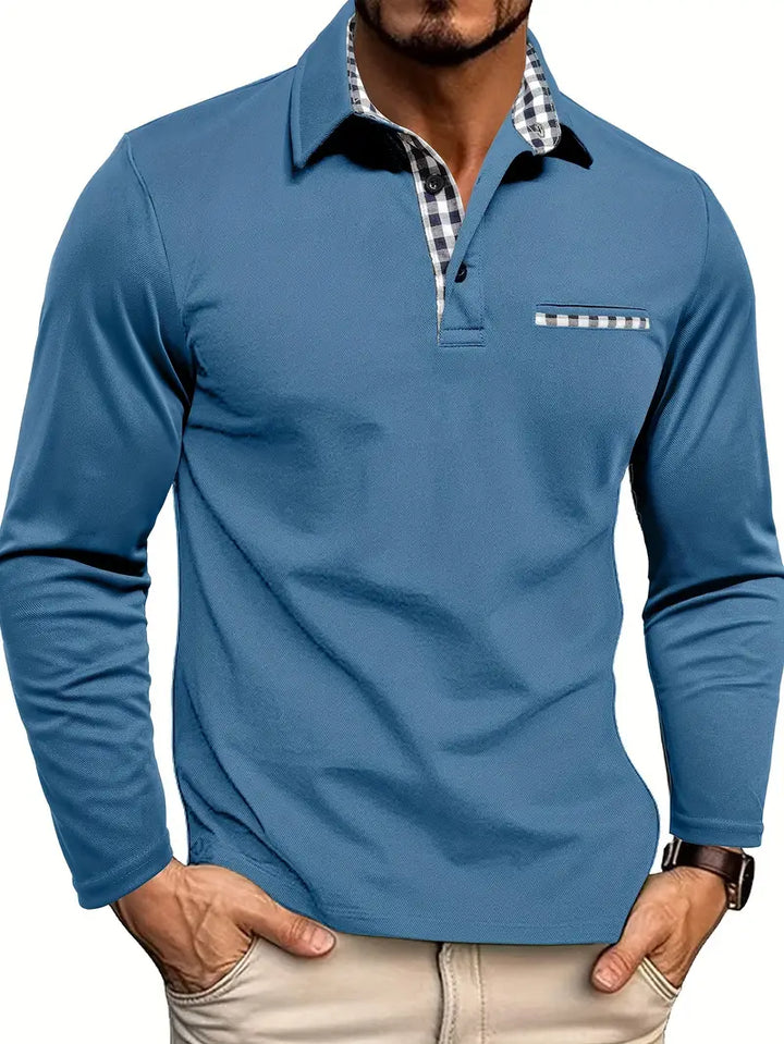 Relaxed Fit Long Sleeve Polo - Cedric