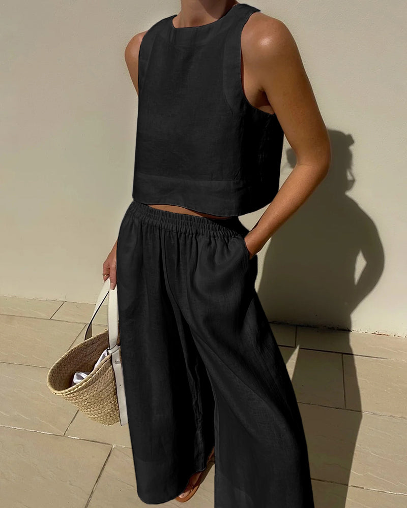 Relaxed Fit Matching Top And Trouser Set - Gina