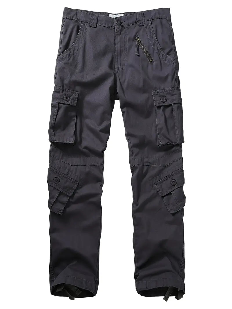 Relaxed Fit Multi-Pocket Cargo Trousers - Shane