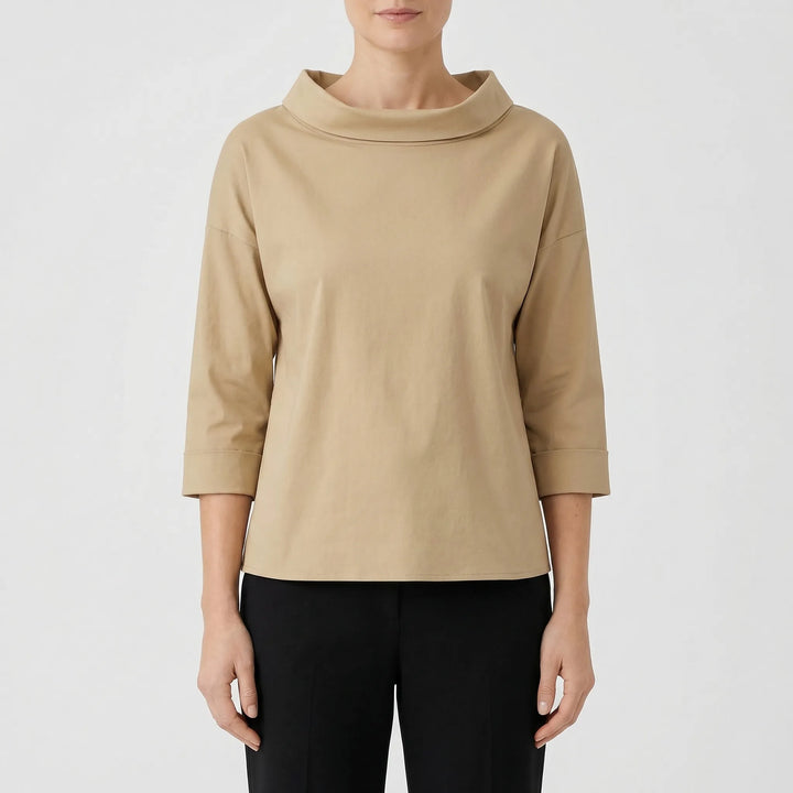 Relaxed Fit Roll-Neck Women's Top - Joanne