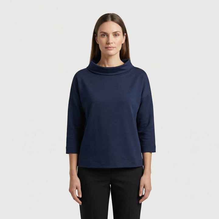Relaxed Fit Roll-Neck Women's Top - Joanne