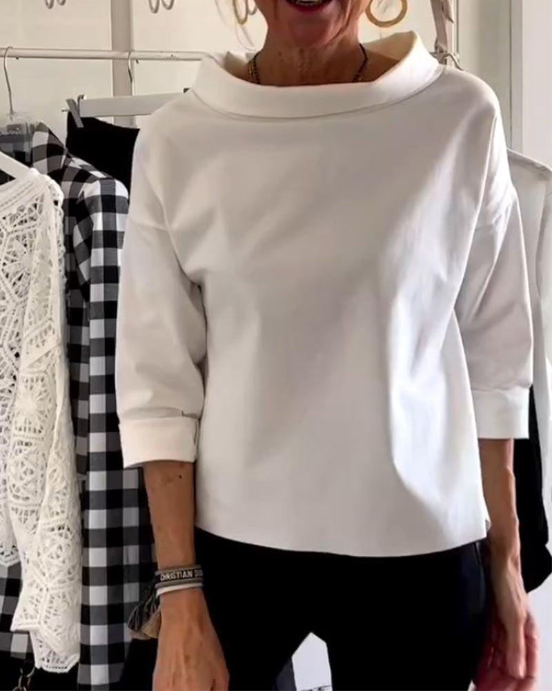 Relaxed Fit Roll-Neck Women's Top - Joanne