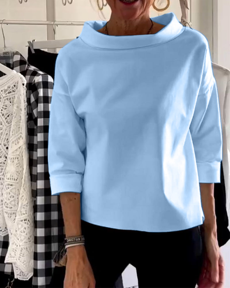 Relaxed Fit Roll-Neck Women's Top - Joanne
