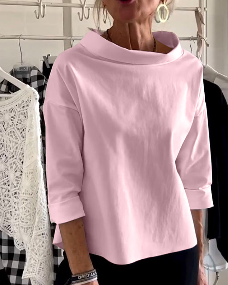 Relaxed Fit Roll-Neck Women's Top - Joanne