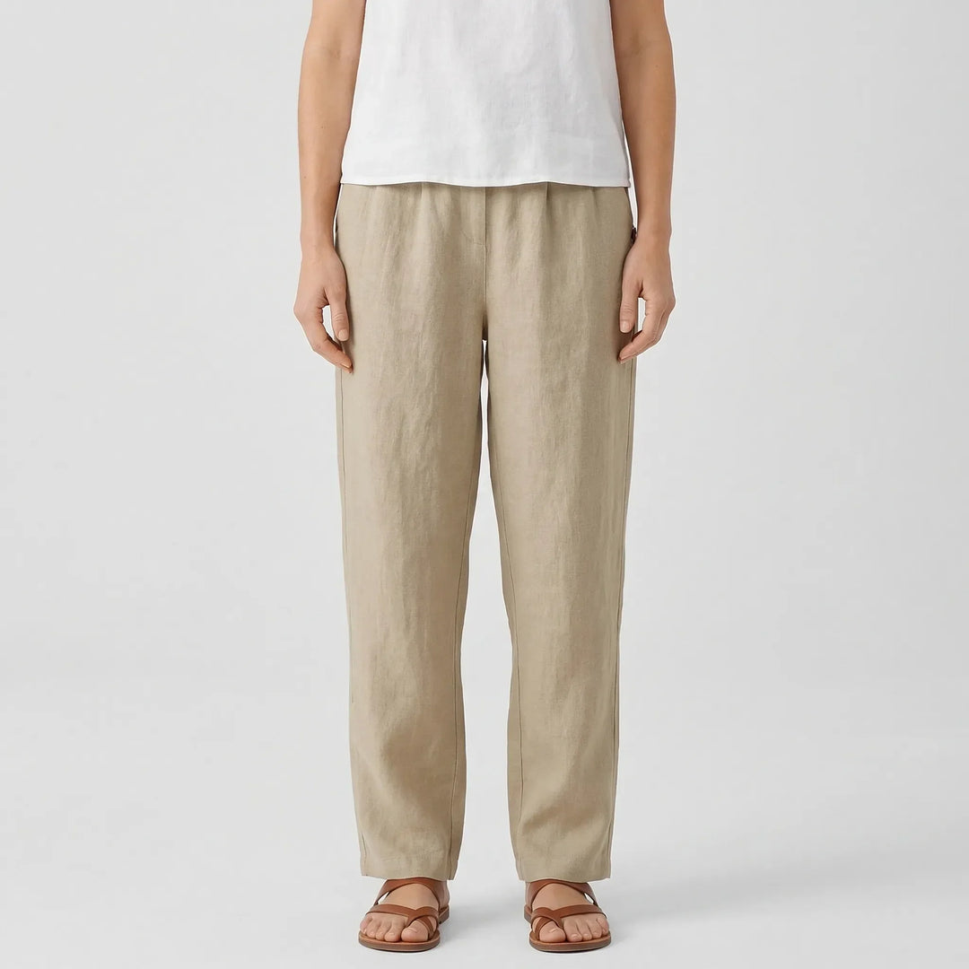 Relaxed Fit Tapered Trousers With Side Pockets - Agnes
