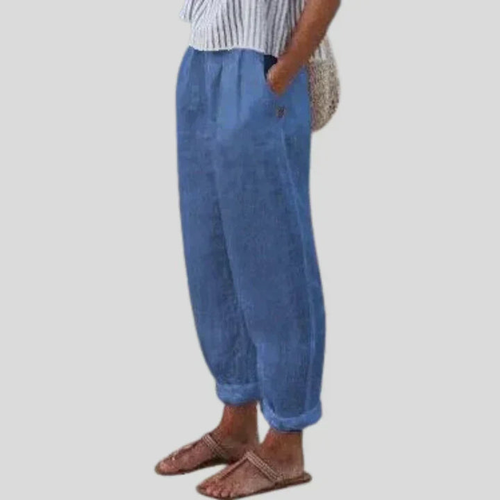 Relaxed Fit Tapered Trousers With Side Pockets - Agnes