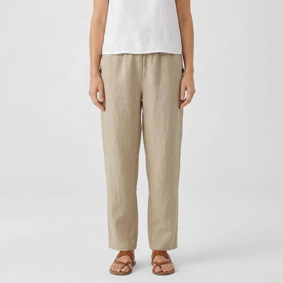 Relaxed Fit Tapered Trousers With Side Pockets - Agnes