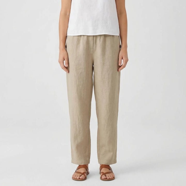 Relaxed Fit Tapered Trousers With Side Pockets - Agnes