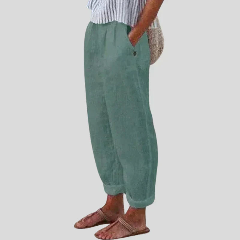 Relaxed Fit Tapered Trousers With Side Pockets - Agnes