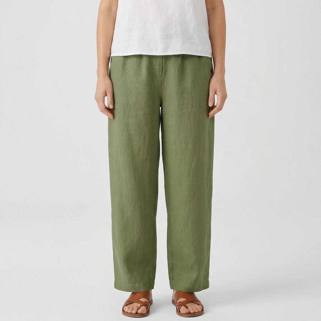 Relaxed Fit Tapered Trousers With Side Pockets - Agnes