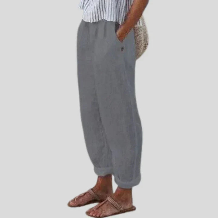 Relaxed Fit Tapered Trousers With Side Pockets - Agnes
