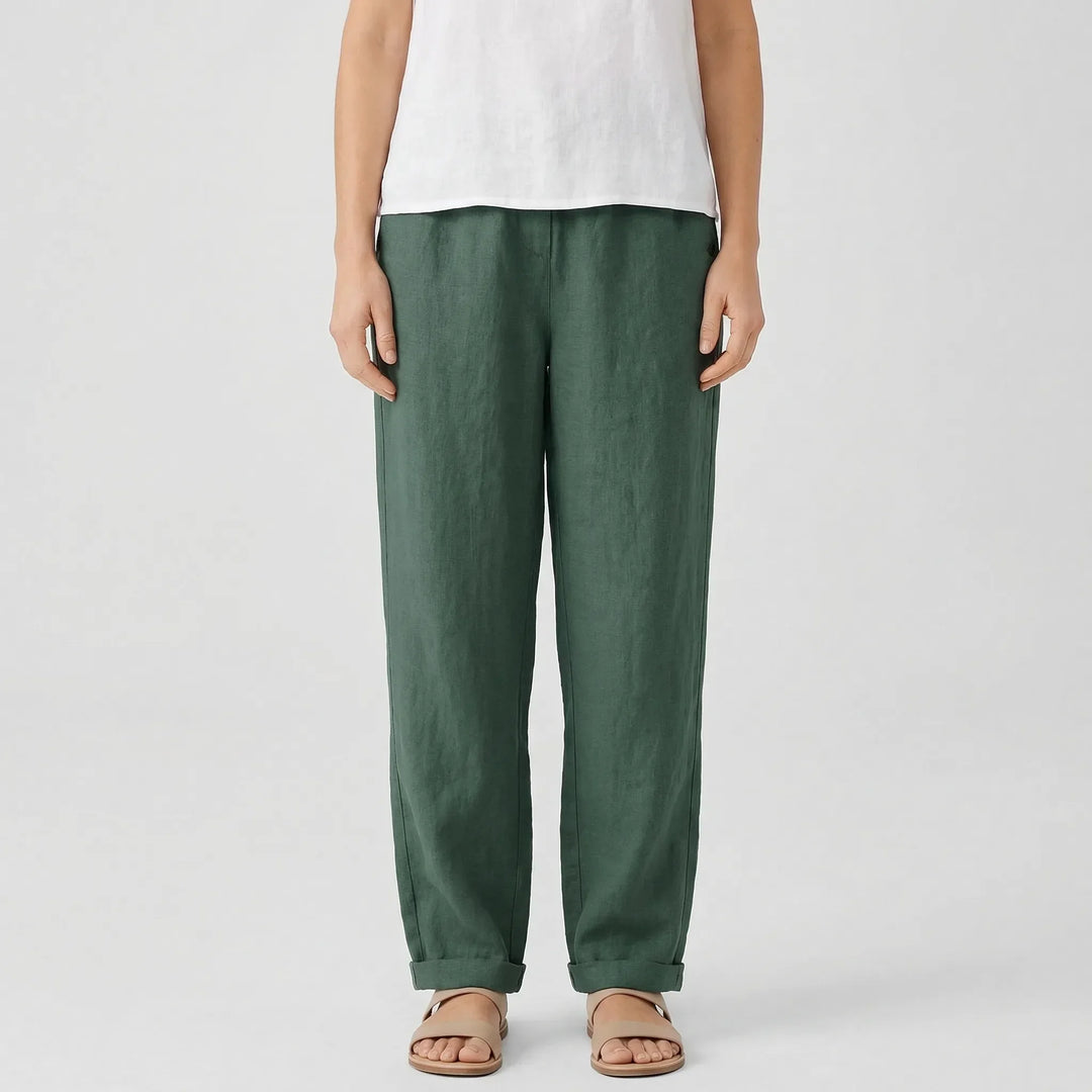 Relaxed Fit Tapered Trousers With Side Pockets - Agnes