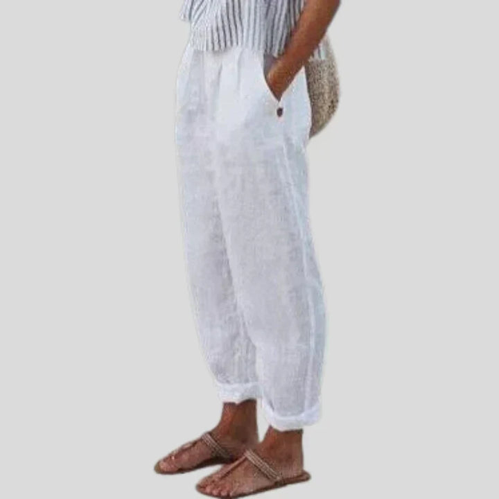 Relaxed Fit Tapered Trousers With Side Pockets - Agnes