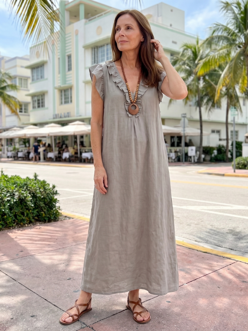 Relaxed V-Neck Summer Dress - Danielle