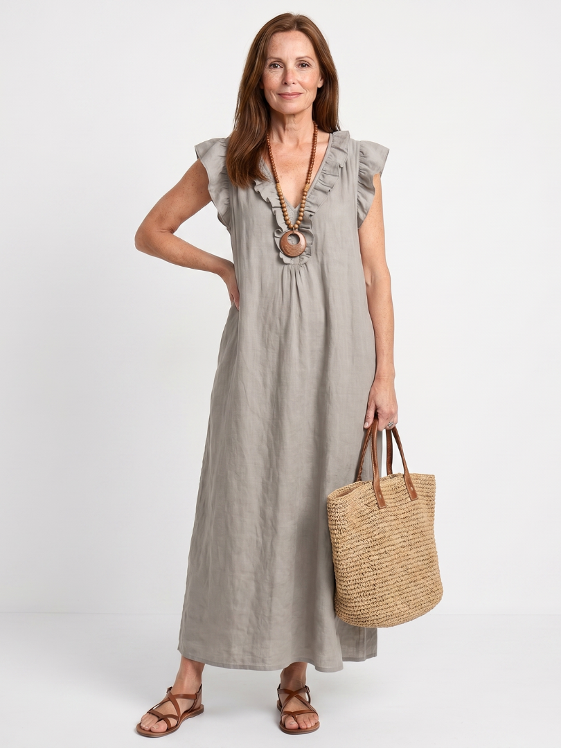 Relaxed V-Neck Summer Dress - Danielle