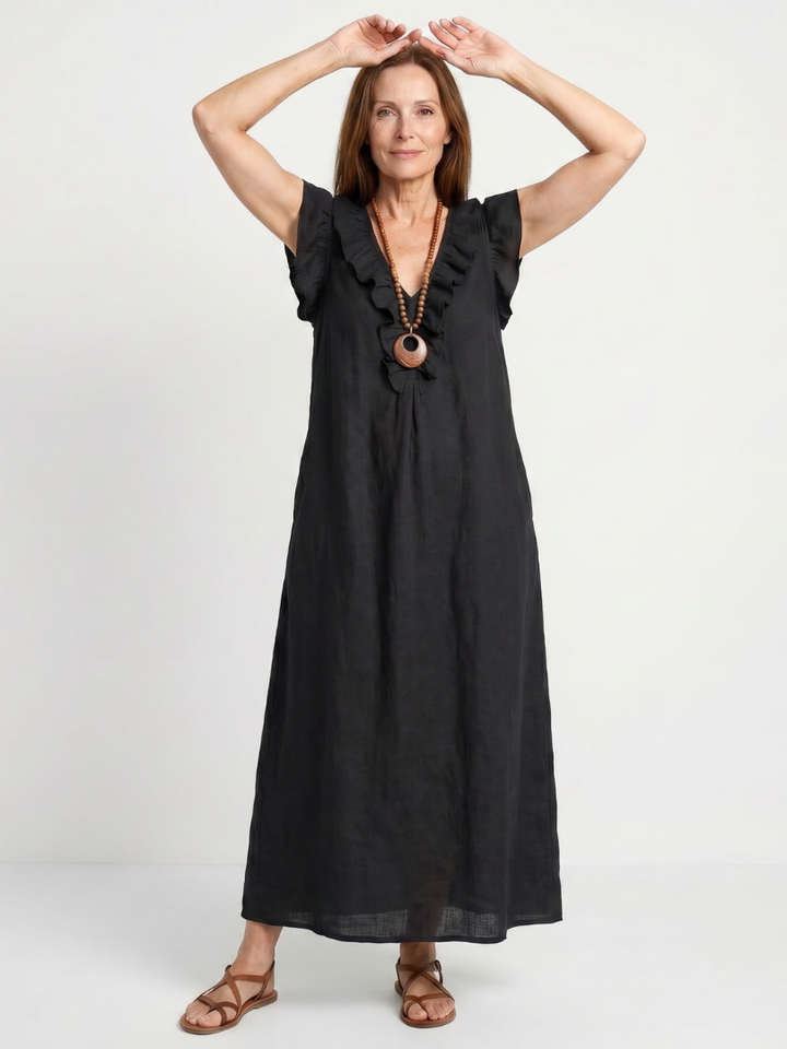 Relaxed V-Neck Summer Dress - Danielle
