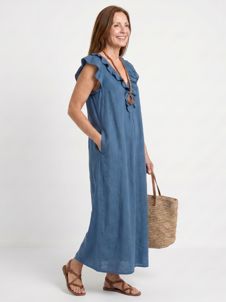Relaxed V-Neck Summer Dress - Danielle