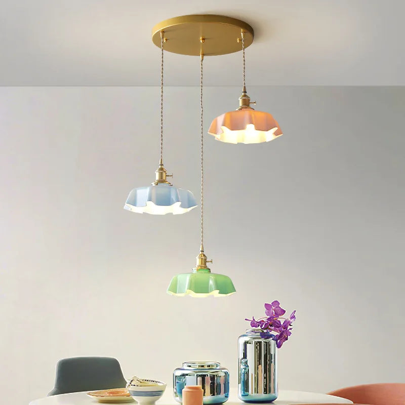 Franse mosiężna lampa wisząca - BrassChic