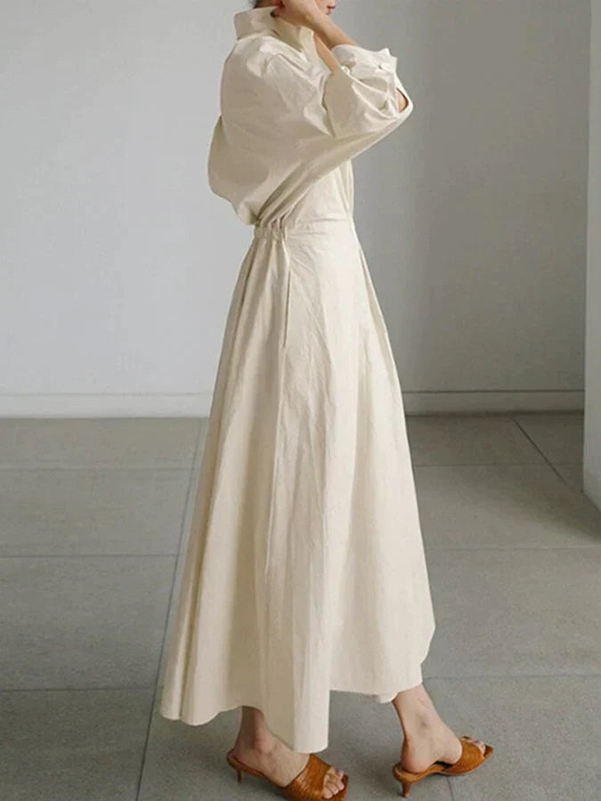 Retro Collar Belted A-Line Dress - Kendra