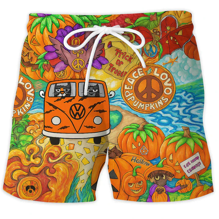 Retro Print Drawstring Swim Shorts - Caleb