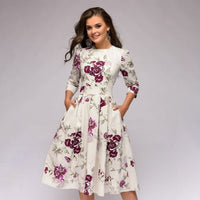 Retro Dress with Floral Print – Florina