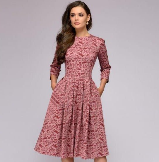Retro Dress with Floral Print – Florina