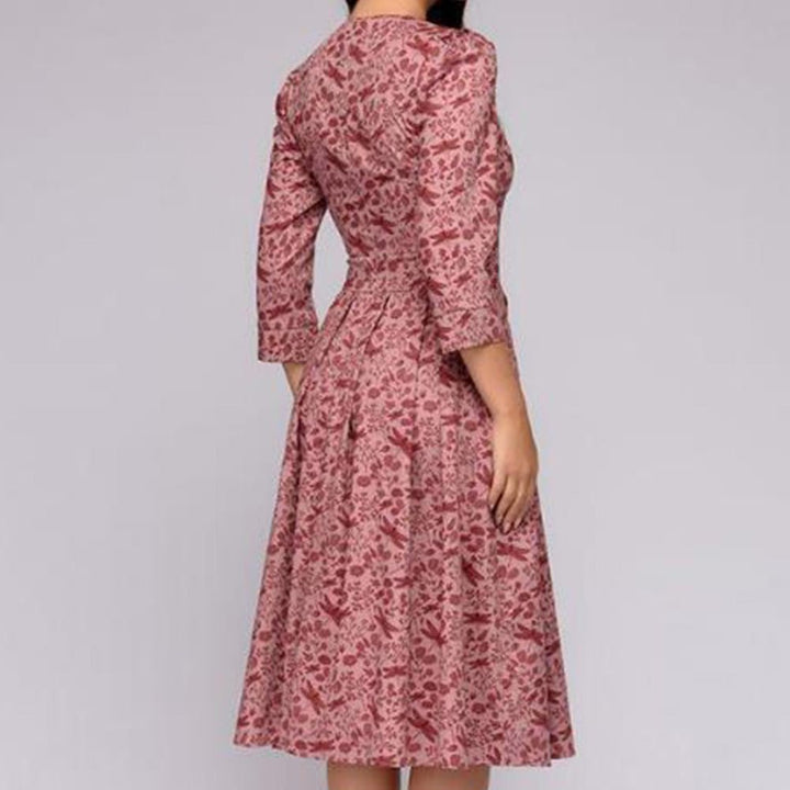 Retro Dress with Floral Print – Florina
