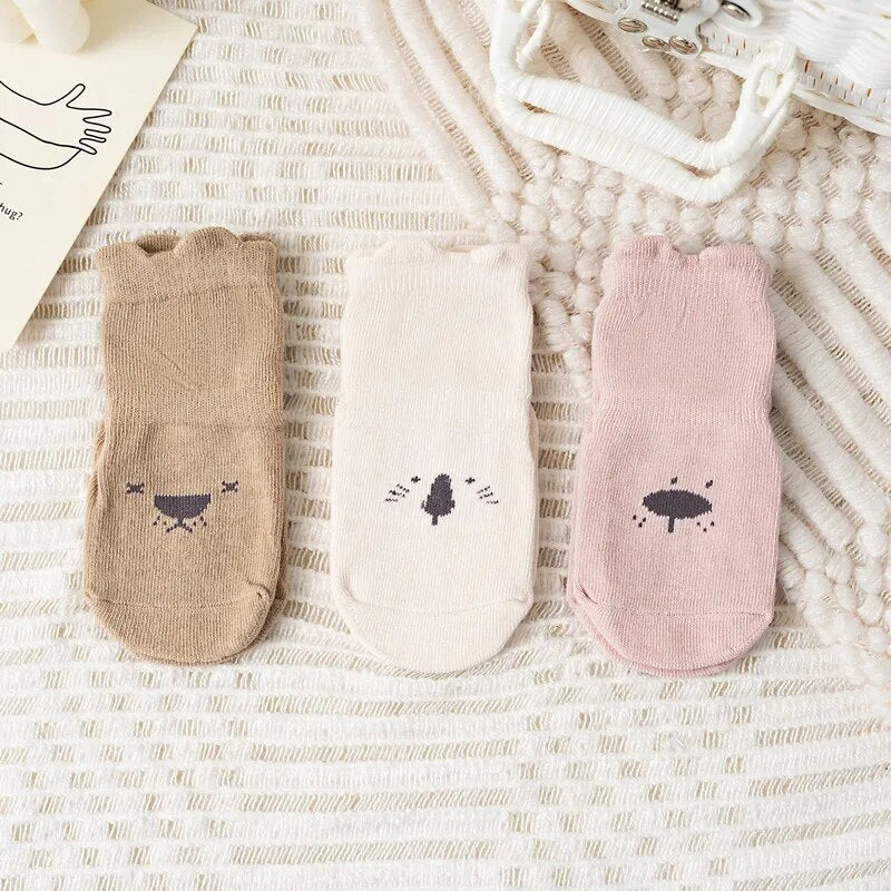 3-Pack Non-Slip Baby Socks With Rubber Grips