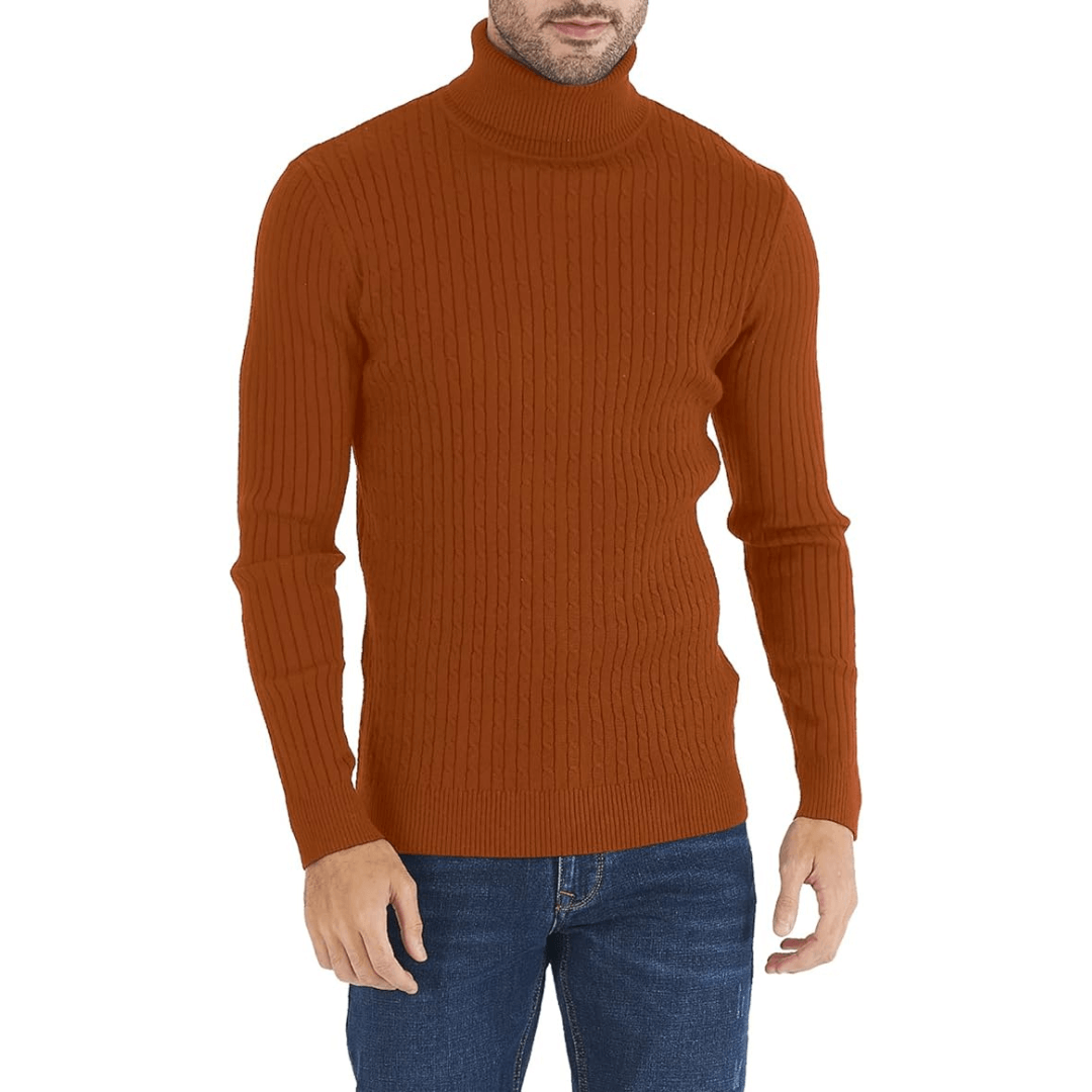 Ribbed Roll-Neck Men's Knitwear - Nicolas