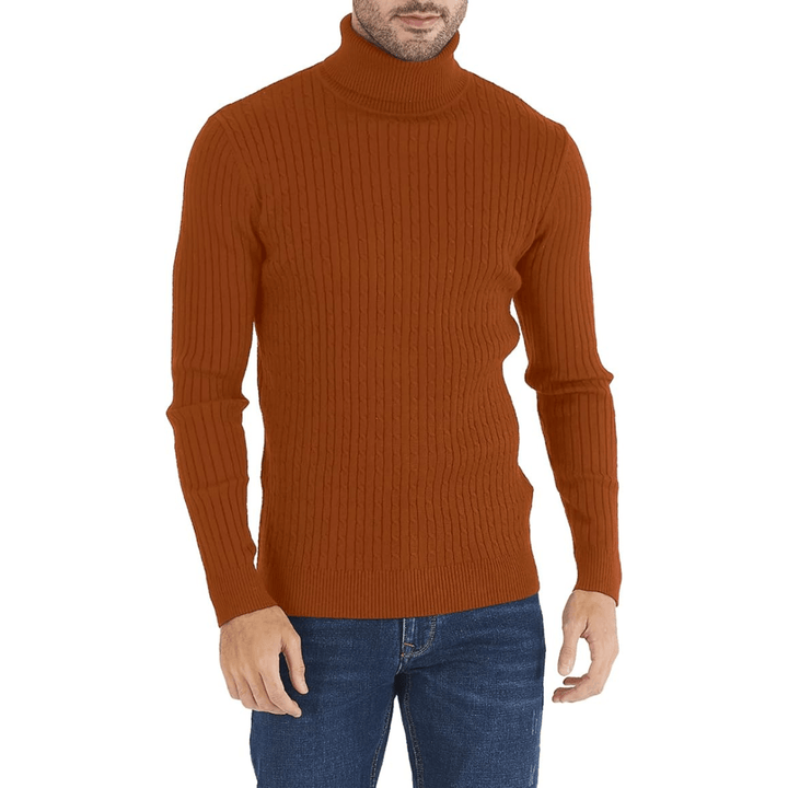 Ribbed Roll-Neck Men's Knitwear - Nicolas