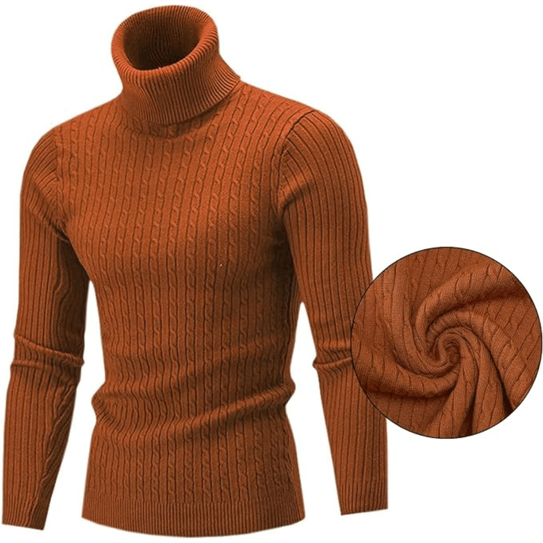 Ribbed Roll-Neck Men's Knitwear - Nicolas