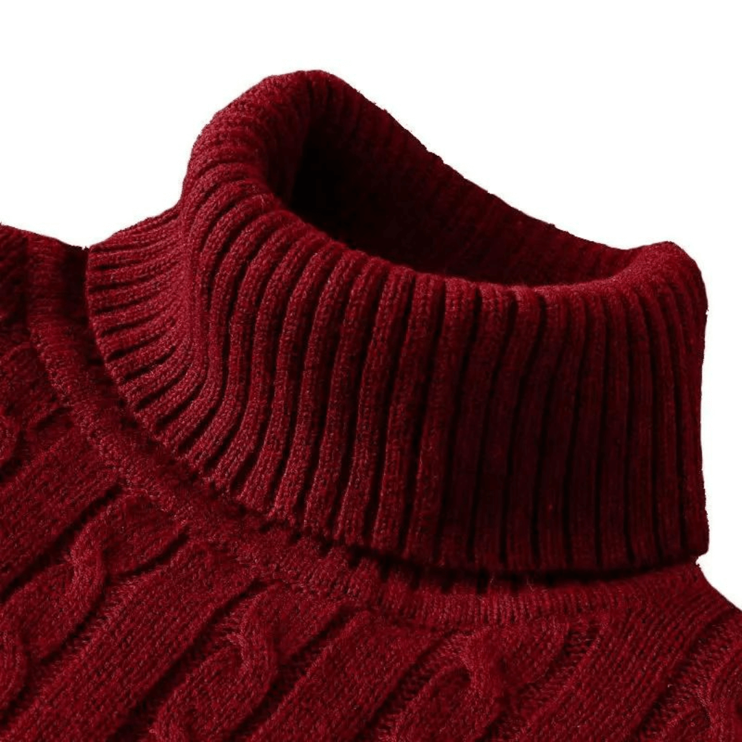 Ribbed Roll-Neck Men's Knitwear - Nicolas