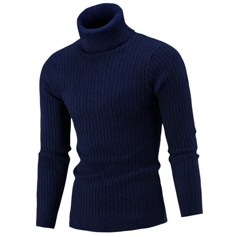 Ribbed Roll-Neck Men's Knitwear - Nicolas