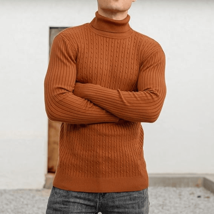 Ribbed Roll-Neck Men's Knitwear - Nicolas