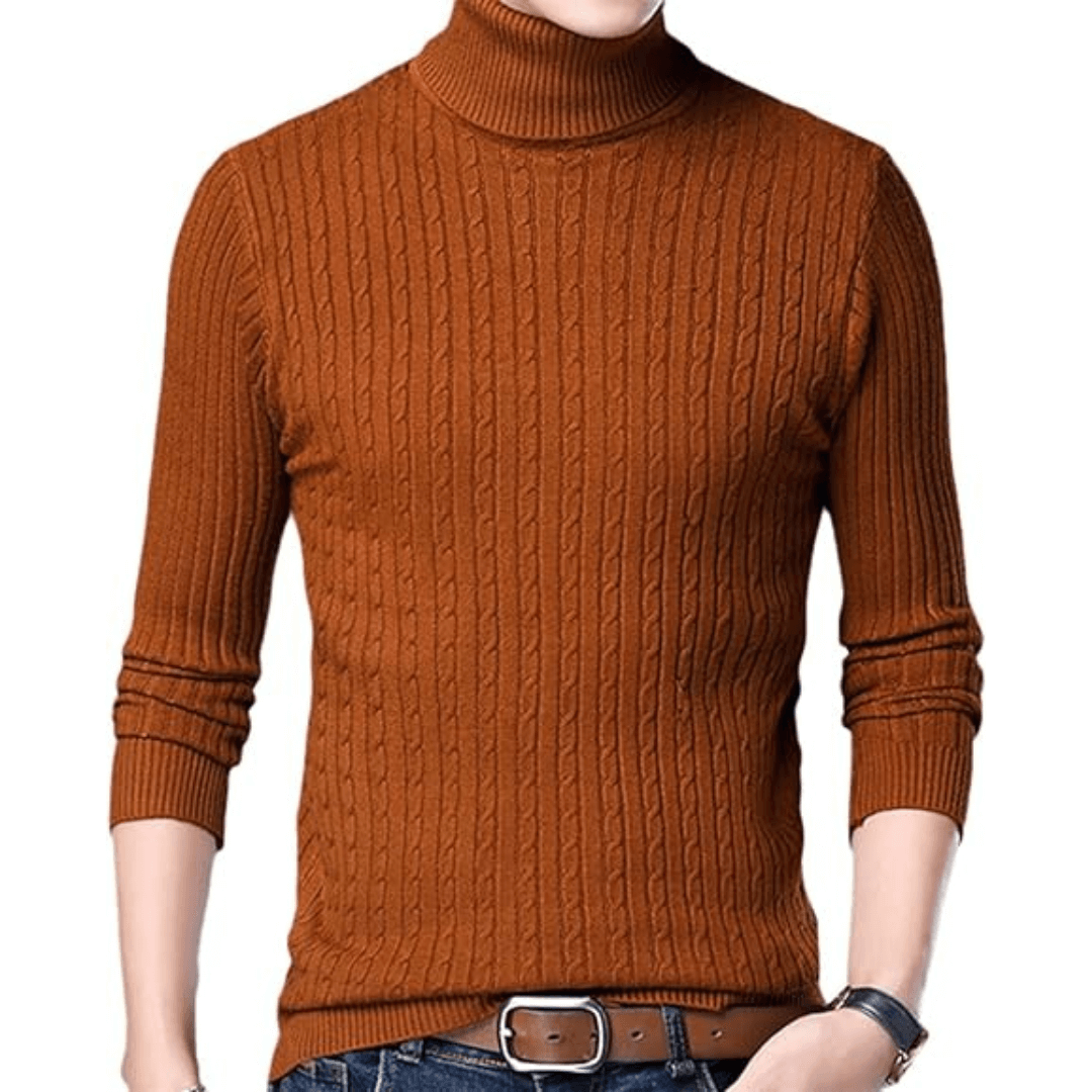 Ribbed Roll-Neck Men's Knitwear - Nicolas