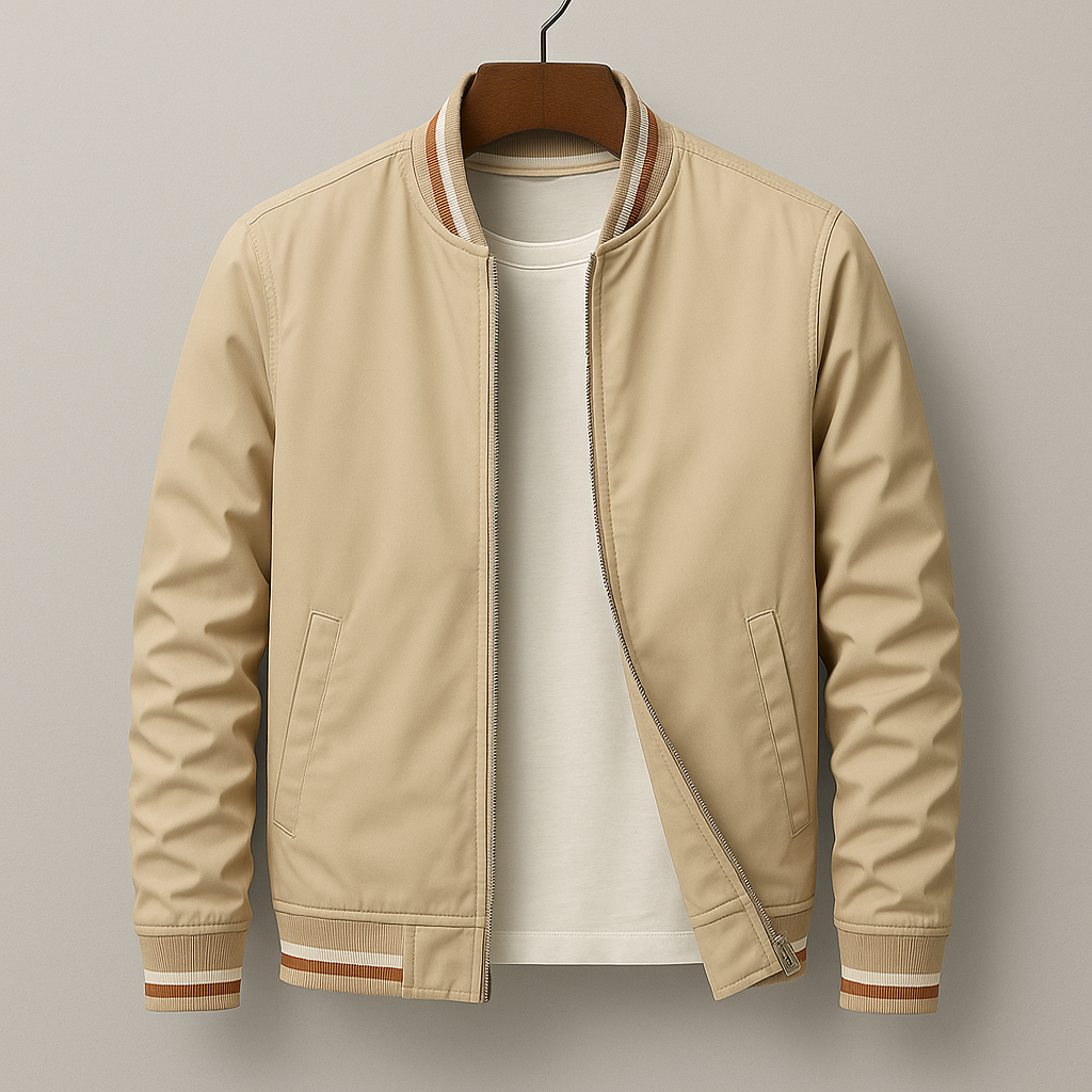 Ribbed Trim Men's Bomber Jacket - Virgil
