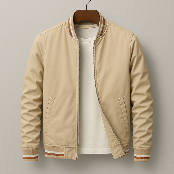 Ribbed Trim Men's Bomber Jacket - Virgil
