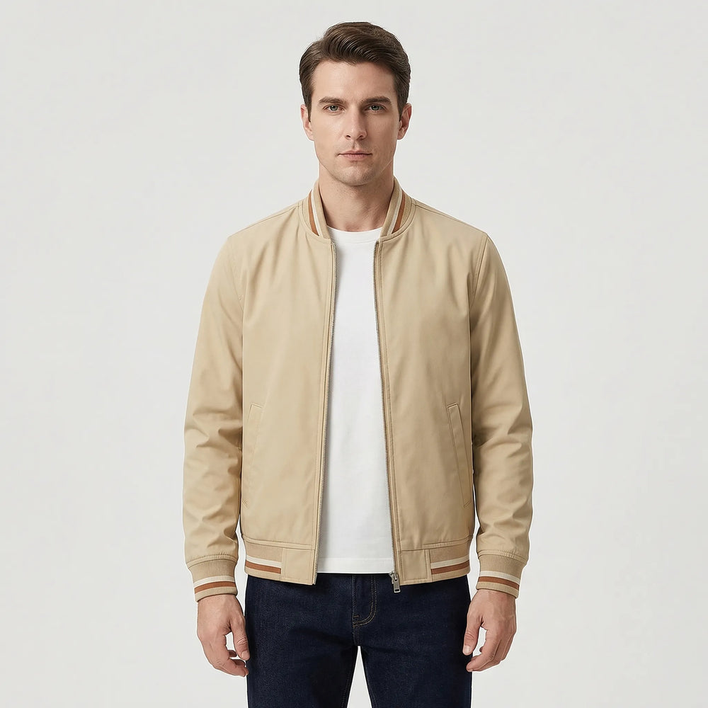 Ribbed Trim Men's Bomber Jacket - Virgil