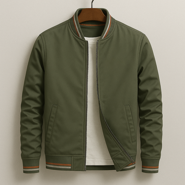 Ribbed Trim Men's Bomber Jacket - Virgil