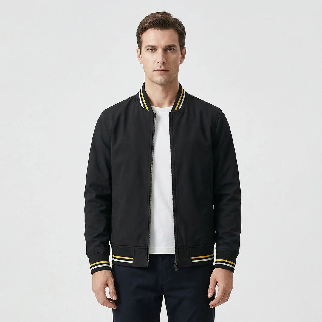 Ribbed Trim Men's Bomber Jacket - Virgil