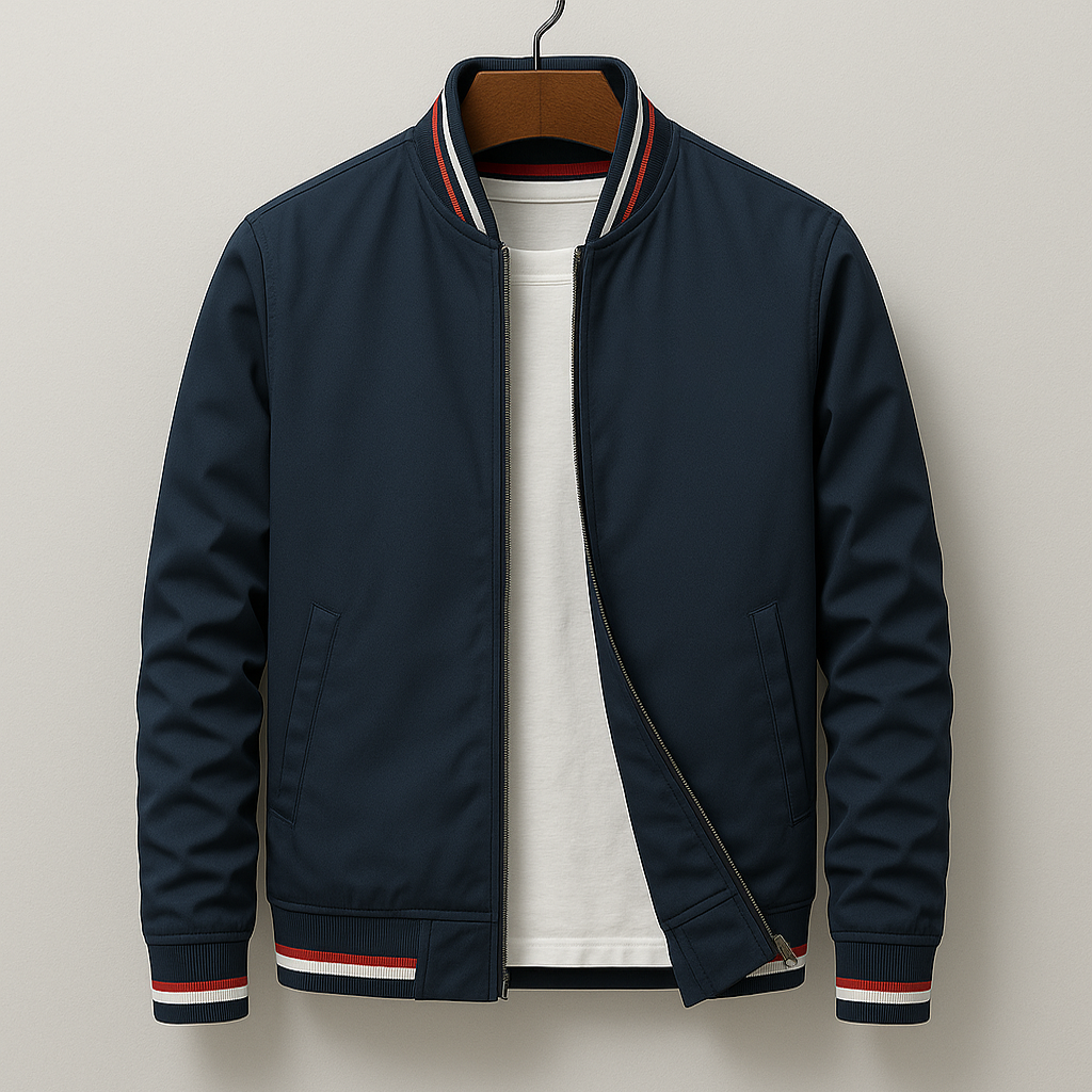 Ribbed Trim Men's Bomber Jacket - Virgil