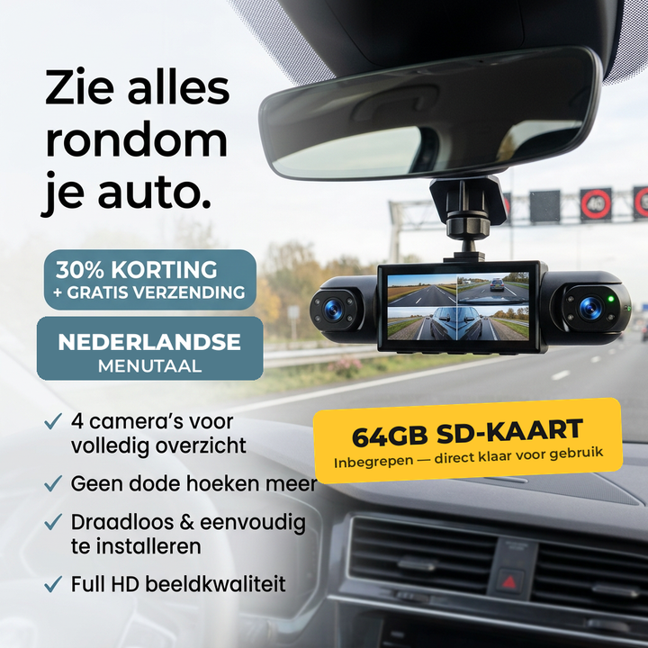 360° Dashcam with 4 Cameras, GPS Timestamp and Night Vision 7