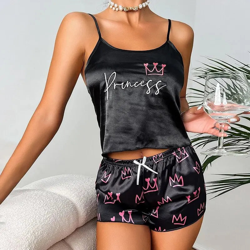 Stijlvolle satijnen pyjama-set voor dames - Alina