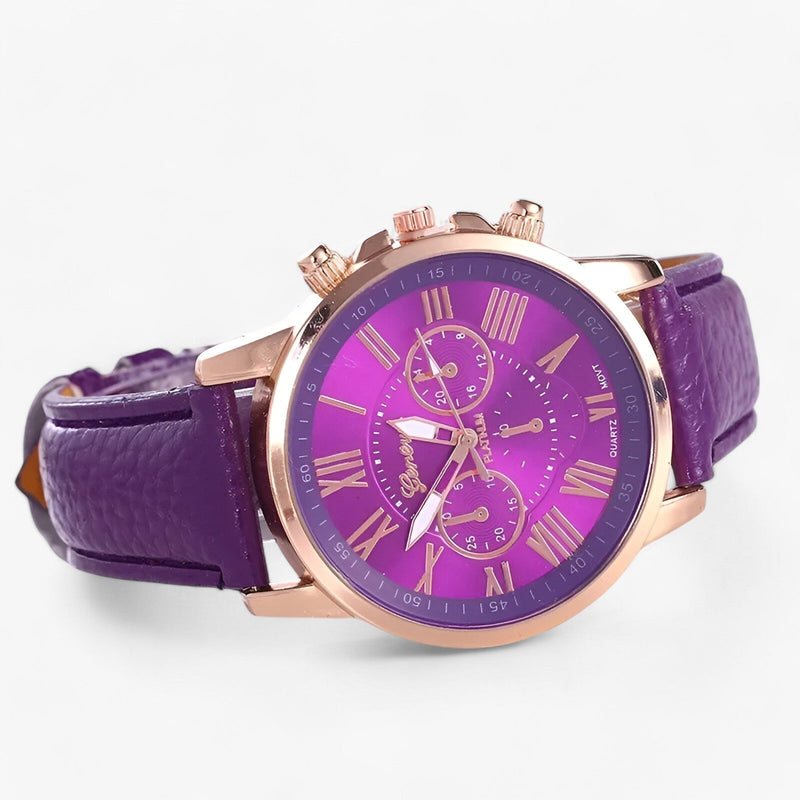 Luxury Waterproof Women's Watch with Leather Strap – Camille