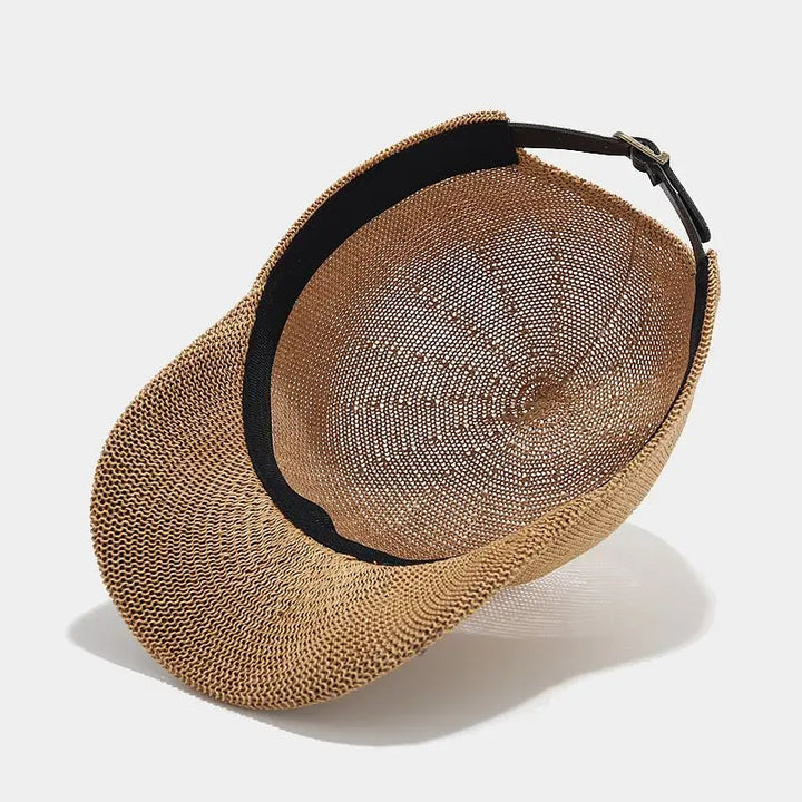 Trendy braided cap with wide brim – SunWeave Style