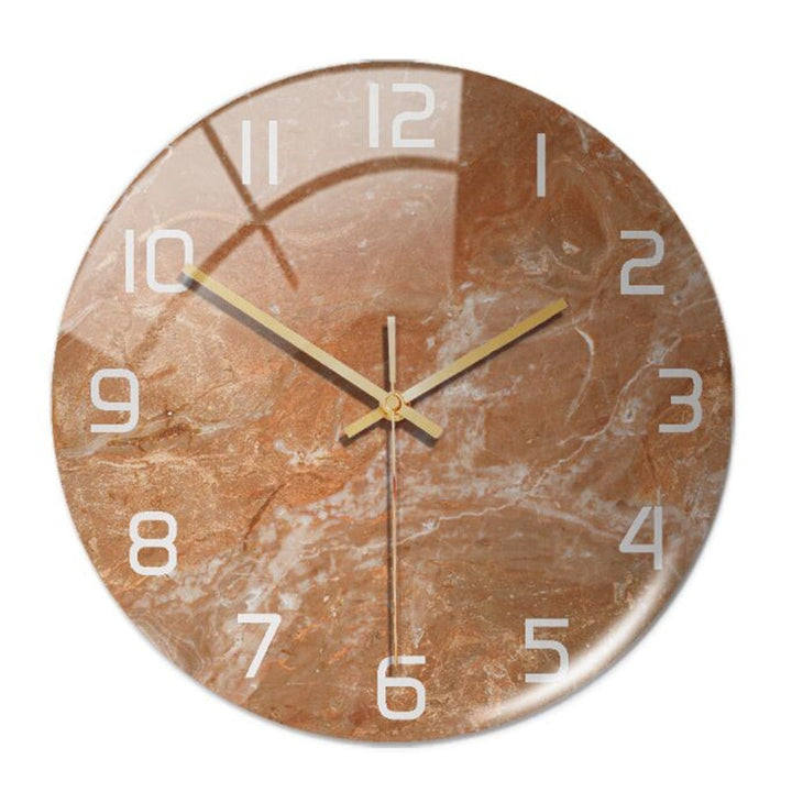 Stijlvolle Wandklok met Marmeren Textuur - MarbleTime