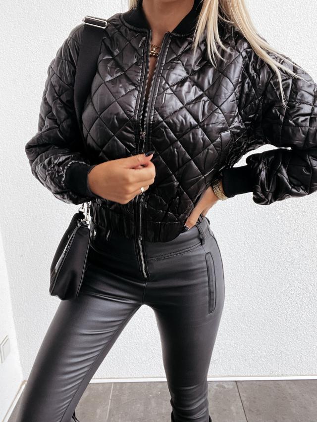 Quilted Women's Bomber Jacket with Pockets – Marisa
