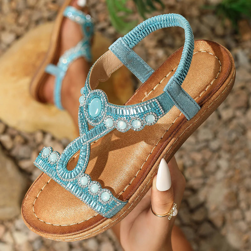 Modieuze dames sandalen met strass en glitters – zomerschoenen voor feest & vrije tijd