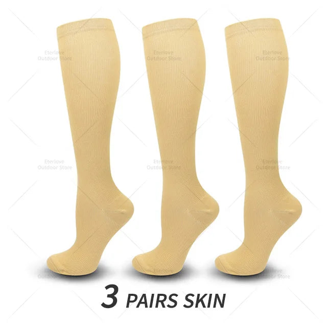 3 Paar Kniehoge Compressie Sokken - FitSupport